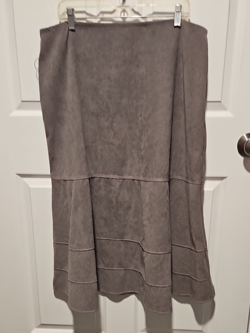 Women's Gray Tiered Maxi Skirt